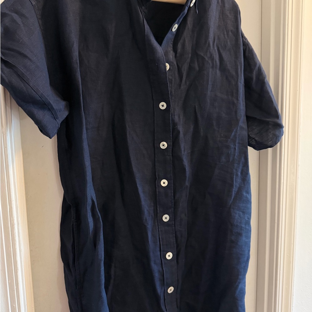 Linen shirt dress j crew size medium